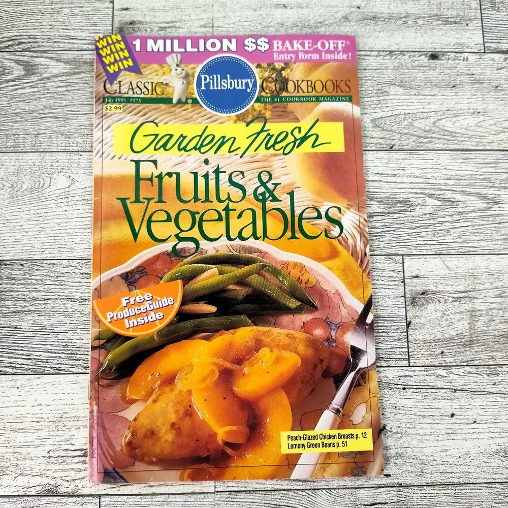Pillsbury Garden‎ Fresh Fruit and Vegetables Cookbook Booklet 1995 Retro Vintage
